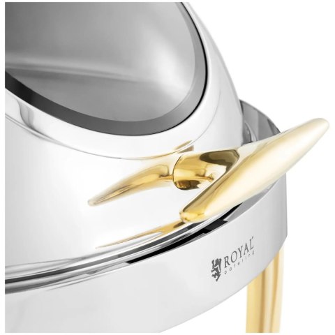 Podgrzewacz bemar bufetowy do potraw na pastę okrągły z pokrywą rolltop 6 l Royal Catering