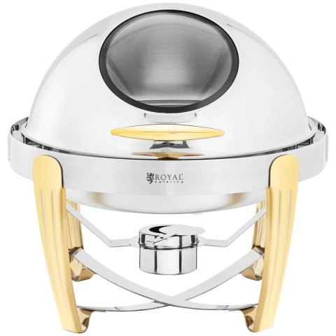 Podgrzewacz bemar bufetowy do potraw na pastę okrągły z pokrywą rolltop 6 l Royal Catering