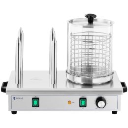 Podgrzewacz do hot dogów 4 szpikulce na bułki pojemnik na 30 kiełbasek 650 W Royal Catering
