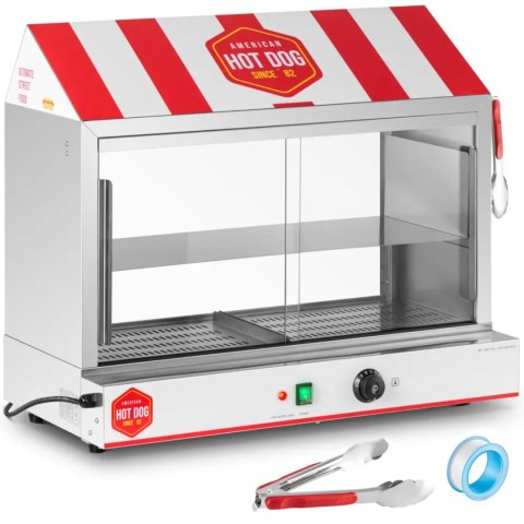 Podgrzewacz witryna grzewcza do hot dogów na 300 parówek 100 bułek 30 - 110 C 2400 W Royal Catering