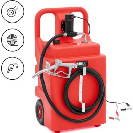 Przenośny zbiornik paliwa z elektryczną pompą nalewakiem na kółkach 37 l/min 120 l MSW