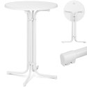 Stół stolik barowy okrągły wysoki składany śr. 80 cm wys. 110 cm biały Royal Catering