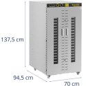 Suszarka przemysłowa do żywności ziół owoców 24 ruszty 40-90 C 5850 W Royal Catering