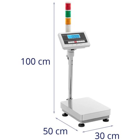 Waga platformowa magazynowa z kolumną sygnalizacyjną świetlną LCD 30 kg / 0.001 kg Steinberg Systems