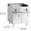 Grill płyta grillowa gładka z szafką na gaz propan / LPG / ziemny 12 kW Royal Catering