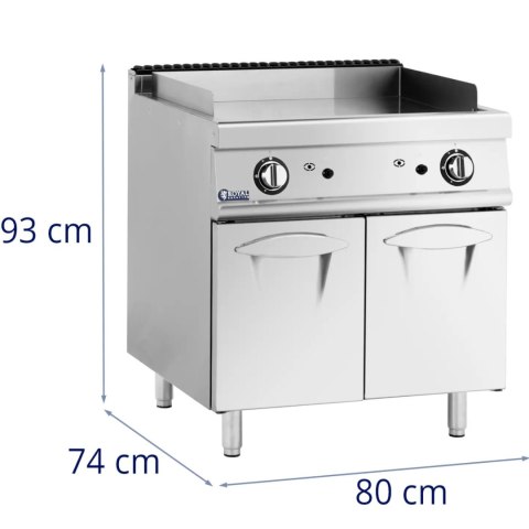 Grill płyta grillowa gładka z szafką na gaz propan / LPG / ziemny 12 kW Royal Catering