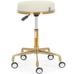Taboret stołek kosmetyczny obrotowy na kółkach Physa CASORIA - beżowo złoty Physa