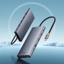 13w1 HUB adapter PortalJoy Series USB-C HDMI DP VGA USB-A PD RJ45 SD TF AUX - szary BASEUS