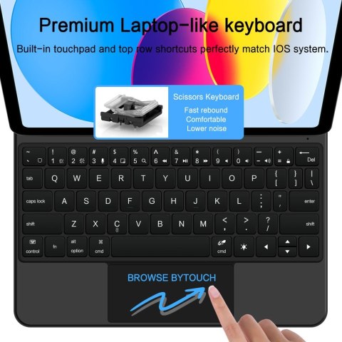 Etui z klawiaturą na iPad 10.9'' 2022 / iPad 11'' 2025 Smartcase Magnetic - czarne Tech-Protect