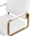 Fotel fryzjerski barberski kosmetyczny z podnóżkiem Physa OTLEY - biało złoty Physa