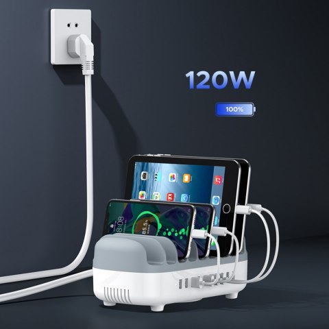 Inteligentna stacja ładowania DUK-10P-V1 do telefonów tabletów 10x USB-A - biała ORICO
