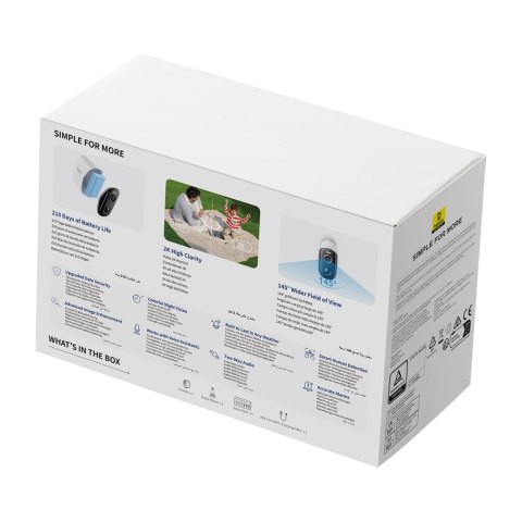 Kamera zewnętrzna Security N1 do monitoringu 2K - biała BASEUS
