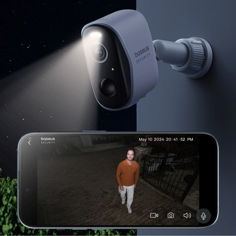 Kamera zewnętrzna Security N1 do monitoringu 2K - biała BASEUS
