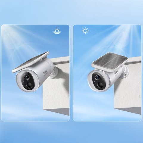 Kamera zewnętrzna solarna Security S1 do monitoringu 2K 8x 8 GB 400 lm - biała BASEUS