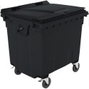 Kontener pojemnik na odpady śmieci komunalne PZH EN 840-2 DIN 1100L - czarny GSG24