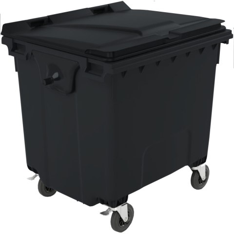 Kontener pojemnik na odpady śmieci komunalne PZH EN 840-2 DIN 1100L - czarny GSG24