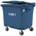 Kontener pojemnik na odpady śmieci komunalne PZH EN 840-2 DIN 1100L - niebieski GSG24