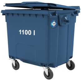 Kontener pojemnik na odpady śmieci komunalne PZH EN 840-2 DIN 1100L - niebieski GSG24