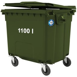 Kontener pojemnik na odpady śmieci komunalne PZH EN 840-2 DIN 1100L - zielony GSG24