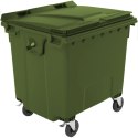Kontener pojemnik na odpady śmieci komunalne PZH EN 840-2 DIN 1100L - zielony GSG24