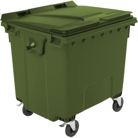 Kontener pojemnik na odpady śmieci komunalne PZH EN 840-2 DIN 1100L - zielony GSG24