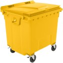 Kontener pojemnik na odpady śmieci komunalne PZH EN 840-2 DIN 1100L - żółty GSG24