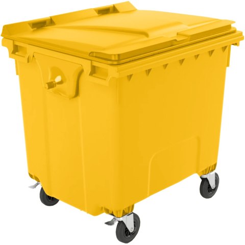 Kontener pojemnik na odpady śmieci komunalne PZH EN 840-2 DIN 1100L - żółty GSG24