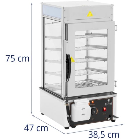Parowar parowiec do pierogów 5 rusztów 30-110C 37 l 1250 W Royal Catering
