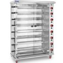 Rożen gazowy opiekacz do 40 kurczaków 8 szpikulców propan-butan 40 kW Royal Catering