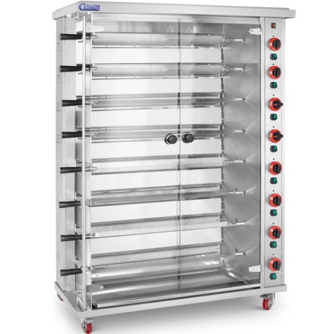 Rożen gazowy opiekacz do 40 kurczaków 8 szpikulców propan-butan 40 kW Royal Catering