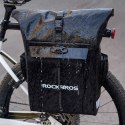 Sakwa rowerowa z funkcją plecaka wodoodporna z zaczepem na kask 18l - czarna ROCKBROS