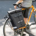 Sakwa rowerowa z funkcją plecaka wodoodporna z zaczepem na kask 18l - czarna ROCKBROS