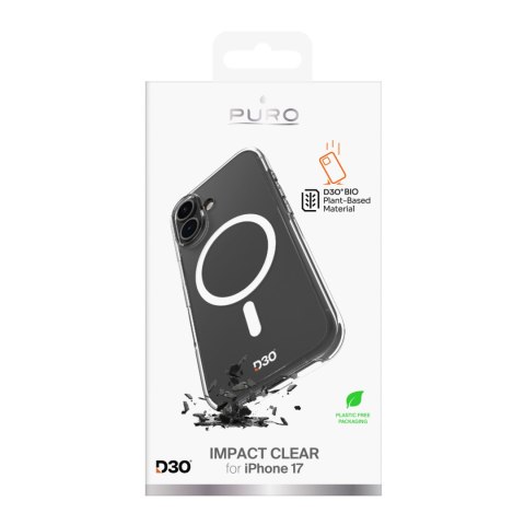 Etui pokrowiec na iPhone 17 TPU PC Impact Clear D3O MagSafe - przezroczyste PURO