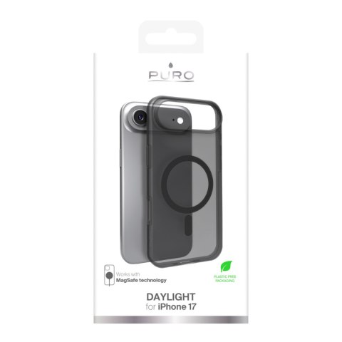 Etui silikonowe na iPhone 17 Air Daylight Magsafe - półprzezroczyste czarne PURO