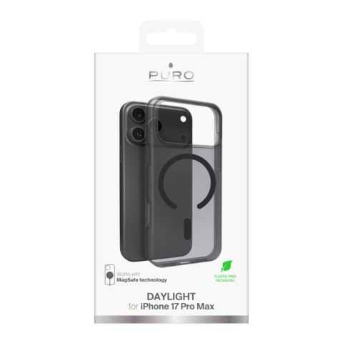 Etui silikonowe na iPhone 17 Pro Max Daylight Magsafe - półprzezroczyste czarne PURO