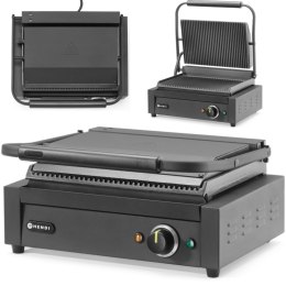 Grill elektryczny kontaktowy z płytą ryflowaną 340x235 mm 2200 W Hendi