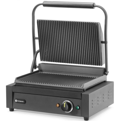 Grill elektryczny kontaktowy z płytą ryflowaną 340x235 mm 2200 W Hendi