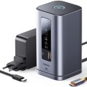 HUB Stacja dokująca 11w1 USB-C HDMI DP USB-A USB-C RJ45 PD mini jack 3.5mm ładowarka EU - szara BASEUS