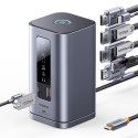 HUB Stacja dokująca 11w1 USB-C HDMI DP USB-A USB-C RJ45 PD mini jack 3.5mm ładowarka EU - szara BASEUS
