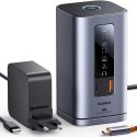 HUB Stacja dokująca 11w1 USB-C HDMI DP USB-A USB-C RJ45 PD mini jack 3.5mm ładowarka EU - szara BASEUS