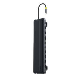 HUB Stacja dokująca 12w1 USB-C HDMI DisplayPort USB-A SD/microSD RJ45 PD - szara BASEUS