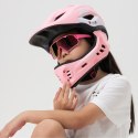 Kask rowerowy dziecięcy z odpinaną szczęką rozmiar M 54-58cm - różowy królik ROCKBROS