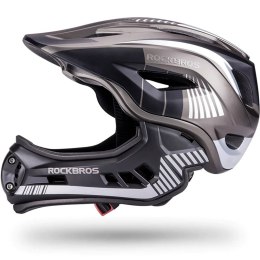 Kask rowerowy dziecięcy z odpinaną szczęką rozmiar S - szary ROCKBROS