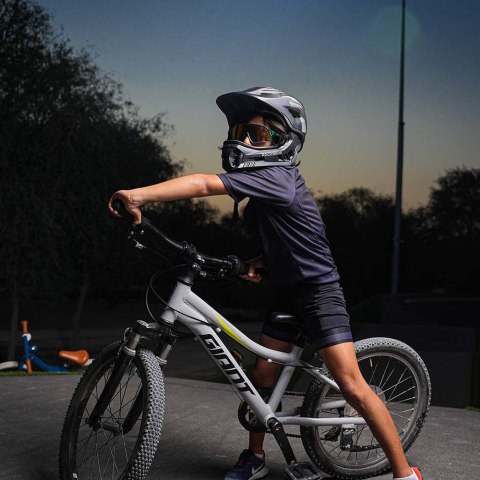 Kask rowerowy dziecięcy z odpinaną szczęką rozmiar S - szary ROCKBROS