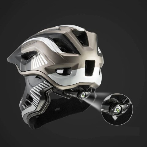 Kask rowerowy dziecięcy z odpinaną szczęką rozmiar S - szary ROCKBROS