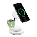Ładowarka indukcyjna 3w1 ze stojakiem do iPhona AirPods USB-A - biała PURO