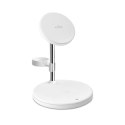 Ładowarka indukcyjna 3w1 ze stojakiem do iPhona AirPods USB-A - biała PURO