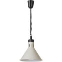 Lampa do podgrzewania potraw wisząca stożkowa śr. 275 mm 250 W - biała Hendi