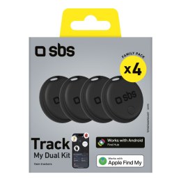 Lokalizator uniwersalny Track My Dual czarny - zestaw 4 szt. SBS