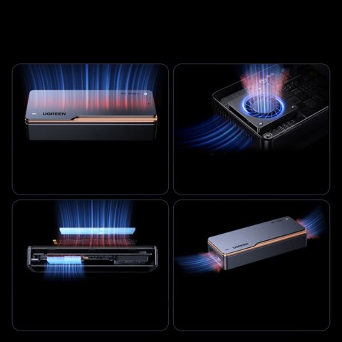 Obudowa na dysk M.2 NVMe SSD z chłodzeniem aktywnym USB4 40Gb/s - szara UGREEN